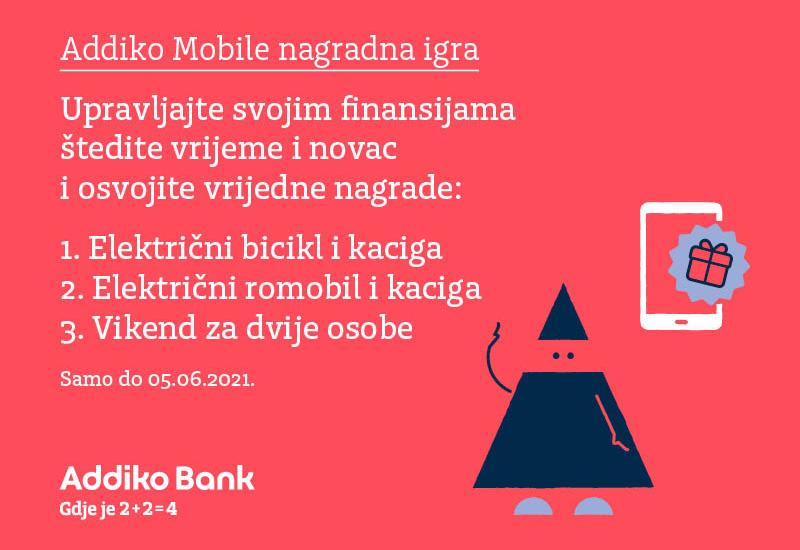 Napravite dvije transakcije plaćanja putem Addiko Mobile usluge i električni bicikl, romobil ili vikend za dvoje može biti vaš